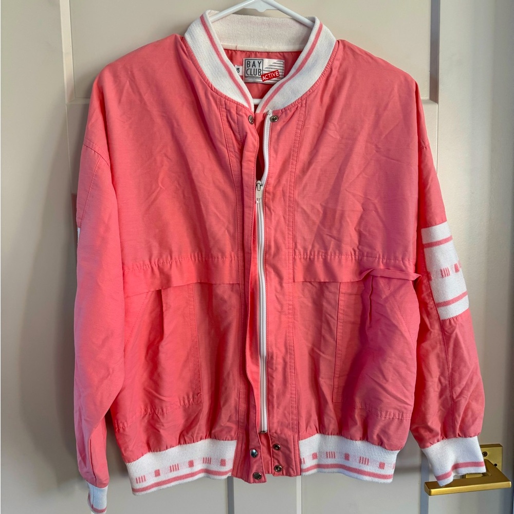Bay Club Pink Bomber Jacket vintage size 10